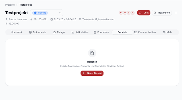Baustellendokumentation Screenshot
